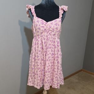 Altar'd State NWT Amy Dress Floral Waffle Knit Mini Dress Pink Purple - Size L